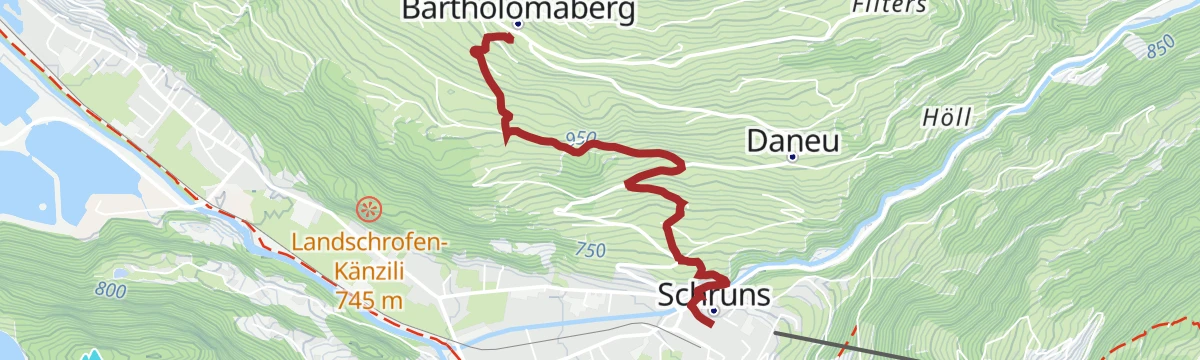 Route map: Bartholomäberg Runde ab Schruns